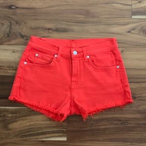 7 for all mankind Orange/Red Denim Shorts
